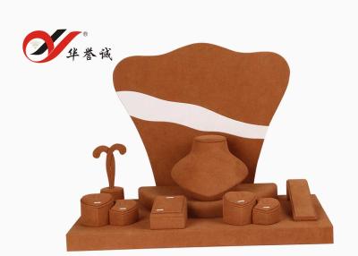 China Shop Counter Microfiber Jewellery Props Display Khaki Color Simple Design for sale