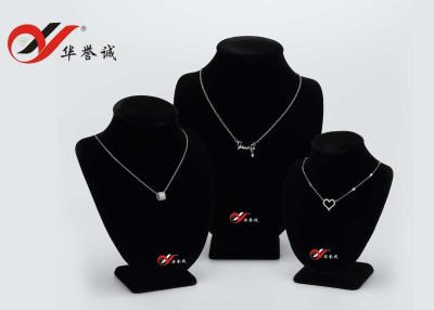 China Three Set Black Velvet Necklace Display Stand Size Customized For Jewelry Exhibition for sale