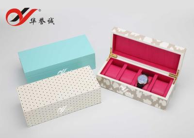 China Luxury Lacquer Wooden Watch Box OEM / ODM Logo Printing For Four Watch Package for sale