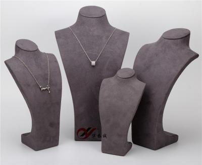 China Pendant Resin Display Stand , Gray 5  Pcs / Set Suede Jewelry Stand for sale