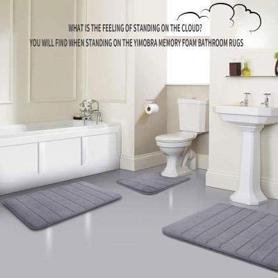 China Factory Direct Sale Non Slip Bathroom Cover Sustainably Absorbent Memory Foam Soft Bathroom Floor Mats for sale