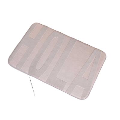 China Washable Washable Single Color Memory Foam Mat Love Word Emboss Cover For Bathroom for sale