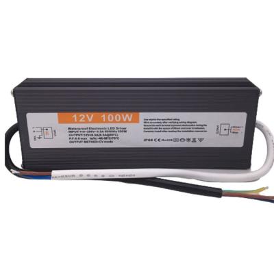 China IP68 waterproof for 24v 8.3a LED 12v 100w 100w Driver Industrial Power Transformer Slim Changing Power Supply for sale