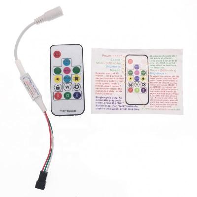 China 358kinds RF Wireless Mini Controller for LED dream-color led module with main 14 rf remote controller led dream color controller for sale