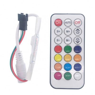 China 366kinds for full LED dream-color led module rf mini wireless controller with 21 key, rf remote controller led mini dream color controller for sale