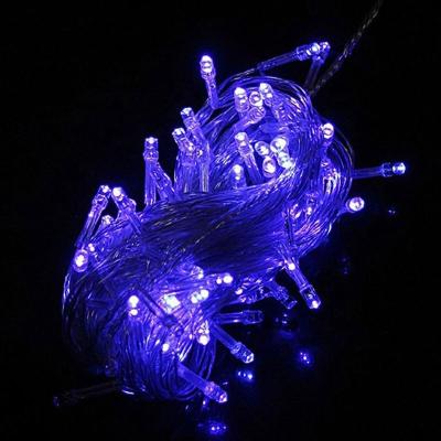 China Hot Sale 110v/220v 10m 100 LED String Light Blue Color Led String Lights with 8 Different Play Modes for Christmas and Party Holidays for sale