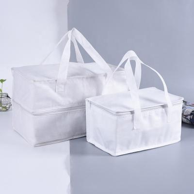 China Waterproof Grocery Snack Box Lunch Box Supermarket Shopping Packaging Nonwoven Food Delivery Bag for sale