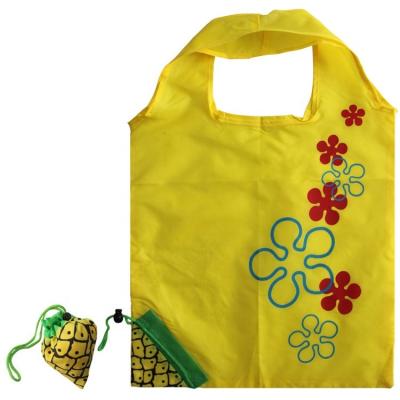 China Customized LOGO Foldable 190T Polyester Shopping Bag Folding Bag Handled Polyester Foldable Bag for sale