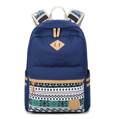 China Latest fashion school bag rucksack style canvas backpack anti-theft school bag for teenagers for sale