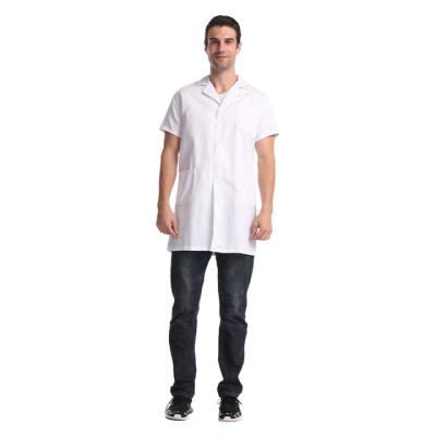 China White Men's Hospital High Quality Short Sleeve Lab Workwear Unisex Uniform Coat Uniforms for sale