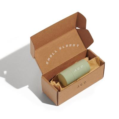 China Recycled Brown Paper Materials And Glass Gram Gram Cosmetics Recycled Cheap Recyclable Custom Logo Beauty Paper Packaging Box for sale