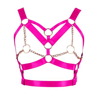 China Fashion Elastic Custom Color Women's OEM Color Bra Slave Tuning Cosplay Accessories Hollow Chain Bra for sale