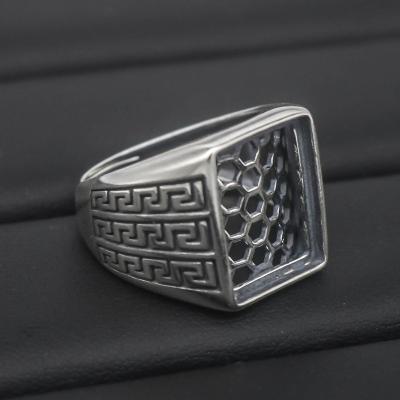 China CLASSIC S925 Man-Ring White 11*14/12*15/13*16 Blank Hole Without Stone Backer Setting Sterling Silver Base Backing For Inlay for sale