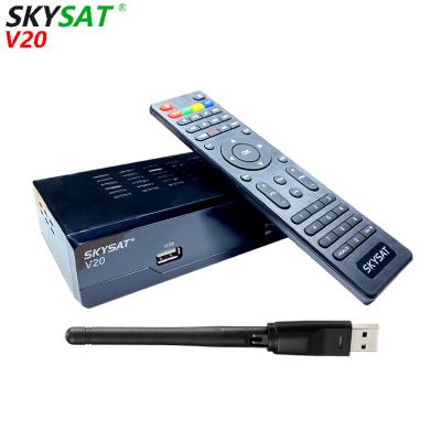 China H265 satellite receiver SKYSAT V20 support newcamd cccam xtream IPTV RJ45 USB WiFi HD TV receiver V20 for sale