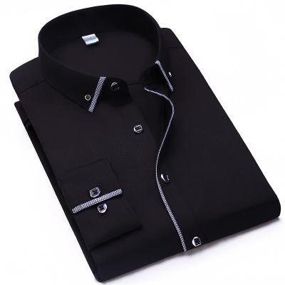 China Sustainable High Quality OEM Customized Men Clothes Shirt Long Sleeve Buttons Adult Top Shirt for sale