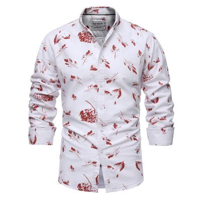 China Sustainable Spring New Cotton Printed Men Shirt Slim Business Casual Shirt Quality Men Shirt for sale