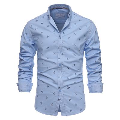 China Sustainable Autumn Clothes Solid Color Casual Men Dark Pattern Irregular Hem Long Sleeve Shirt for sale