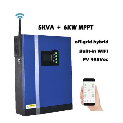 China 48V 5kw pure sine wave off grid wifi hybrid inverter mppt 6kw solar inverter 110 x 309 x 355 for sale