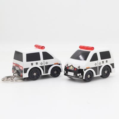 China Daily Life Spot Cartoon Mini Police Car LED Light Sounding Luminous Key Chain Pendant for sale