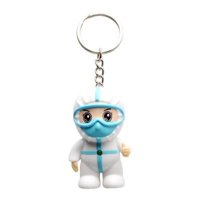 China Daily Life Manufacturers Cartoon Running Nurse Chain Light LED Gift Keychain Vocal Lead Keychain Pendant Small for sale