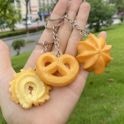 China Fashional Souvenir Gifts PVC Simulation Cookie Key Chain Oreo Cookie Hanging Creative Bakery Promotional Gift for sale