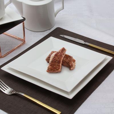 China Sustainable Italian Bulk Plain Square Shaped White Dinner Dishes Sets Porcelain Ceramic Dinnerware Dishes Dishes for sale