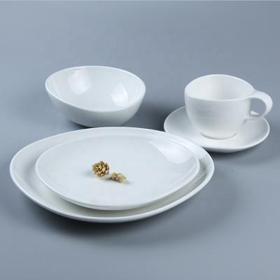 China JQY dinnerware set hotel irregular simple nodic porcelain viable restaurant ceramic dinnerware set for sale