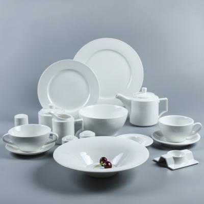 China Sustainable Modern White Ceramic Dinnerware Tableware, Five Star Hotel Dinnerware Ceramic Dinnerware Manufacturer for sale