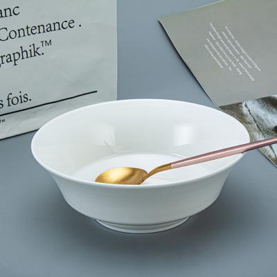 China Hot Selling Disposable Ceramic Soup Oatmeal Bowls Dishwasher Safe Porcelain Microwave White Palace Bowl For Kitchen for sale