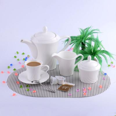 China Viable wholesale cheap simple white ceramic restaurant china price reusable hotel coffee cup set and service for sale