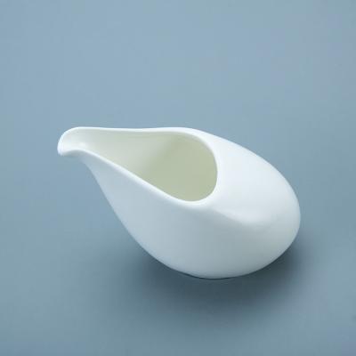 China Viable Wholesale Home Restaurant Coffee Jug Porcelain Tableware White Ceramic Milk Pot for sale