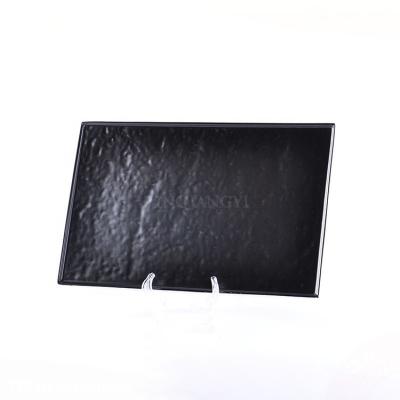 China Viable Wholesale Good Quality Rectangular Ceramic Black Dishes Tray Plates Porcelain Sushi Japanese Tableware for sale