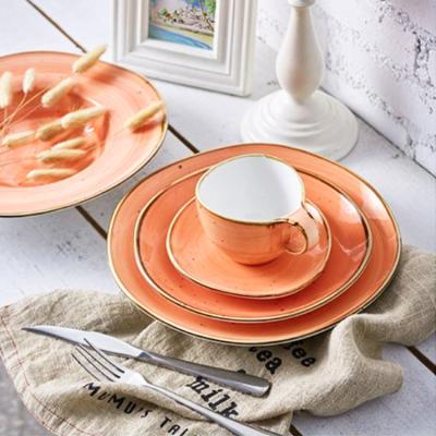 China Sustainable Vintage Restaurant Kitchen Rustic Turkish Pakistani Pakistani Dinner Tableware 1 Set Dinnerware Set Ceramic Tableware for sale