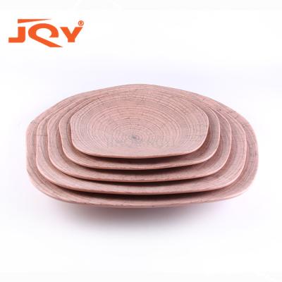 China Sustainable Custom Wood Like Printed Plates 100% Restaurant Vintage Melamine Slate Set for sale