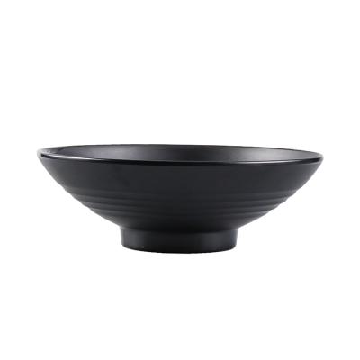 China Viable Black Round Bottom Round Ramen Noodle Bowl Melamine, Large Ramen Bowls for sale