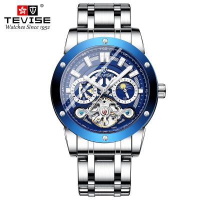 China 2022 Automatic Date Men's Multi-Function Chronograph Automatic Mechanical Watch Moon Phases Hollow Out Mechanical Watch for sale