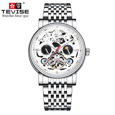 China Luxury Stainless Steel Men's Automatic Date Multifunctional Automatic Mechanical Watch Fashion Hollow Mechanical Watch for sale