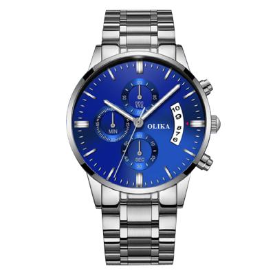 China 2022 Automatic Date Mens Quartz Watches Stainless Steel Case Chronograph Waterproof Business&Casual Wristwatch for sale