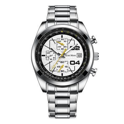 China Factory Wholesale Fashion Chronograph Watches Sports Men's Stainless Steel Quartz Chronograph Watch for sale