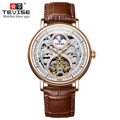 China High Quality Automatic Mechanical Mens Watches Stainless Steel Sports Hollowing Leather Strap Moon Phase Factory Customized Watches for sale