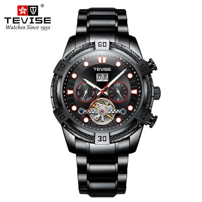 China Moon Phase Factory Date Waterproof Window Directly Watches Mens Stainless Steel Hollowing Automatic Mechanical Watches for sale