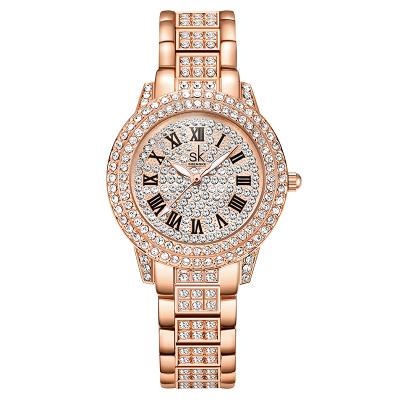 China 2022 Fashion Diamond Waterproof Luxury Women Watch Japan Quartz Movement Watch Women Mesh Band for sale