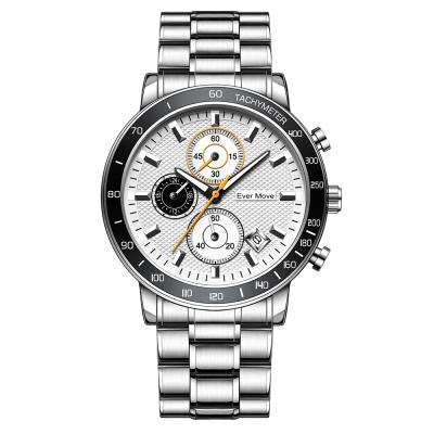 China 2022 Chronograph EverMove 5AT Waterproof Men's Chronograph Stainless Steel Luxury Quartz Watch for sale