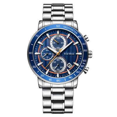 China Wholesale 2022 EverMove Chronograph Quartz Watches Mens Stainless Steel Sporty Business Watch Mesh Band for sale