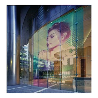 China Fashionable Adhesive Transparent Soft Indoor LED Movie Display Screen For Large Wall Building Visual Media Advertising for sale