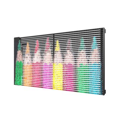 China Indoor Ultra-high Outdoor Waterproof Large Transparent Billboard LED Grille Brightness LED Video Wall for sale