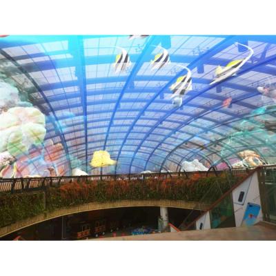 China Giant P3.9-7.8 Pixel Pitch Transparent LED Sky Screen P3.9-7.8 Indoor Decoration And Advertising Refresh Rate HD Video Ceiling Display for sale