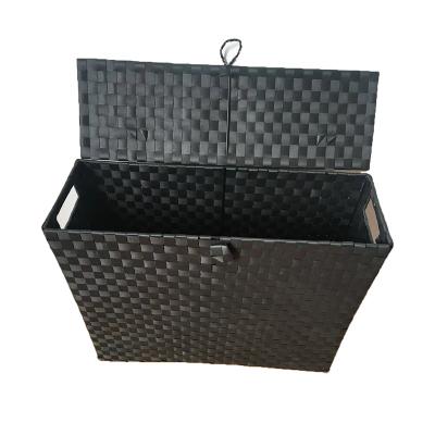 China Morden Plastic PP Woven Hamper Storage Clothes Laundry Hamper With Lid Lock for sale