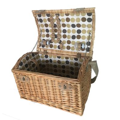 China Sustainable 4 Person Picnic Basket Storage Wicker Basket With Strap for sale