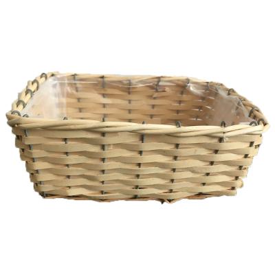 China Rustic Willow Basket Wicker Garden Flower Plant Pot for sale